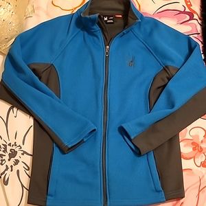 Boy's Spyder Zipup Jacket Size Large 14/ 16 Blue